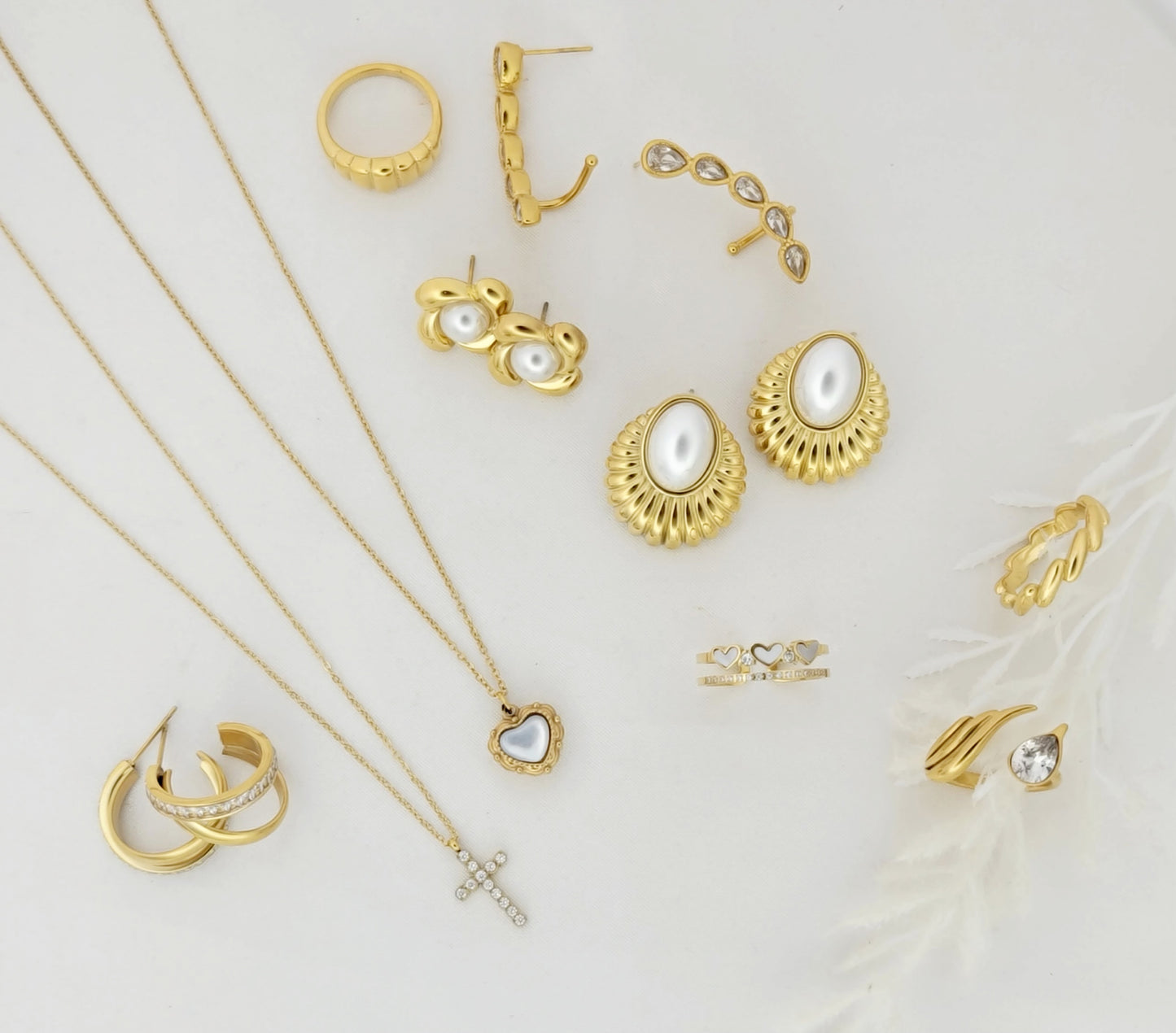 Gold Flower Studs