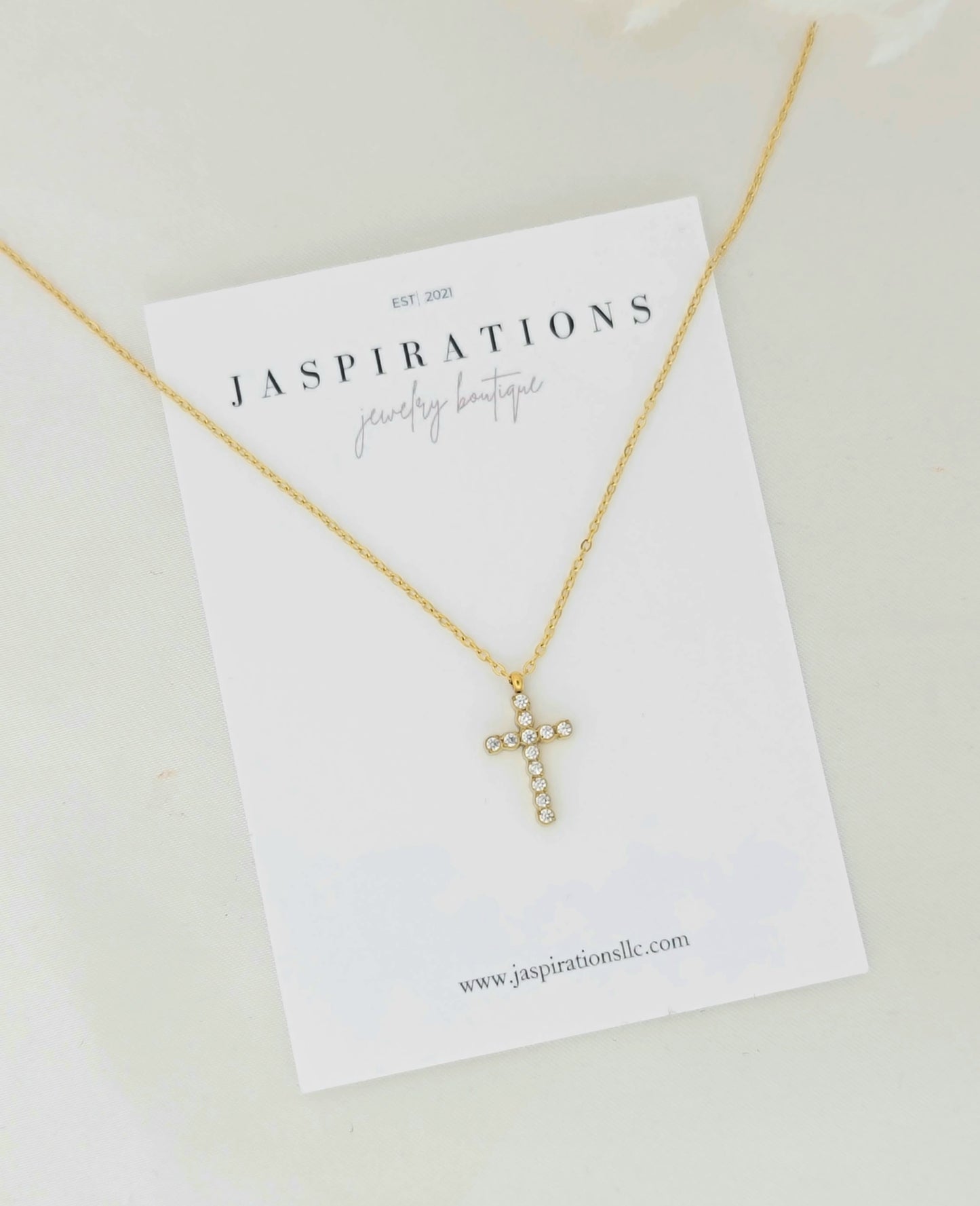 Delicate CZ Cross Necklace