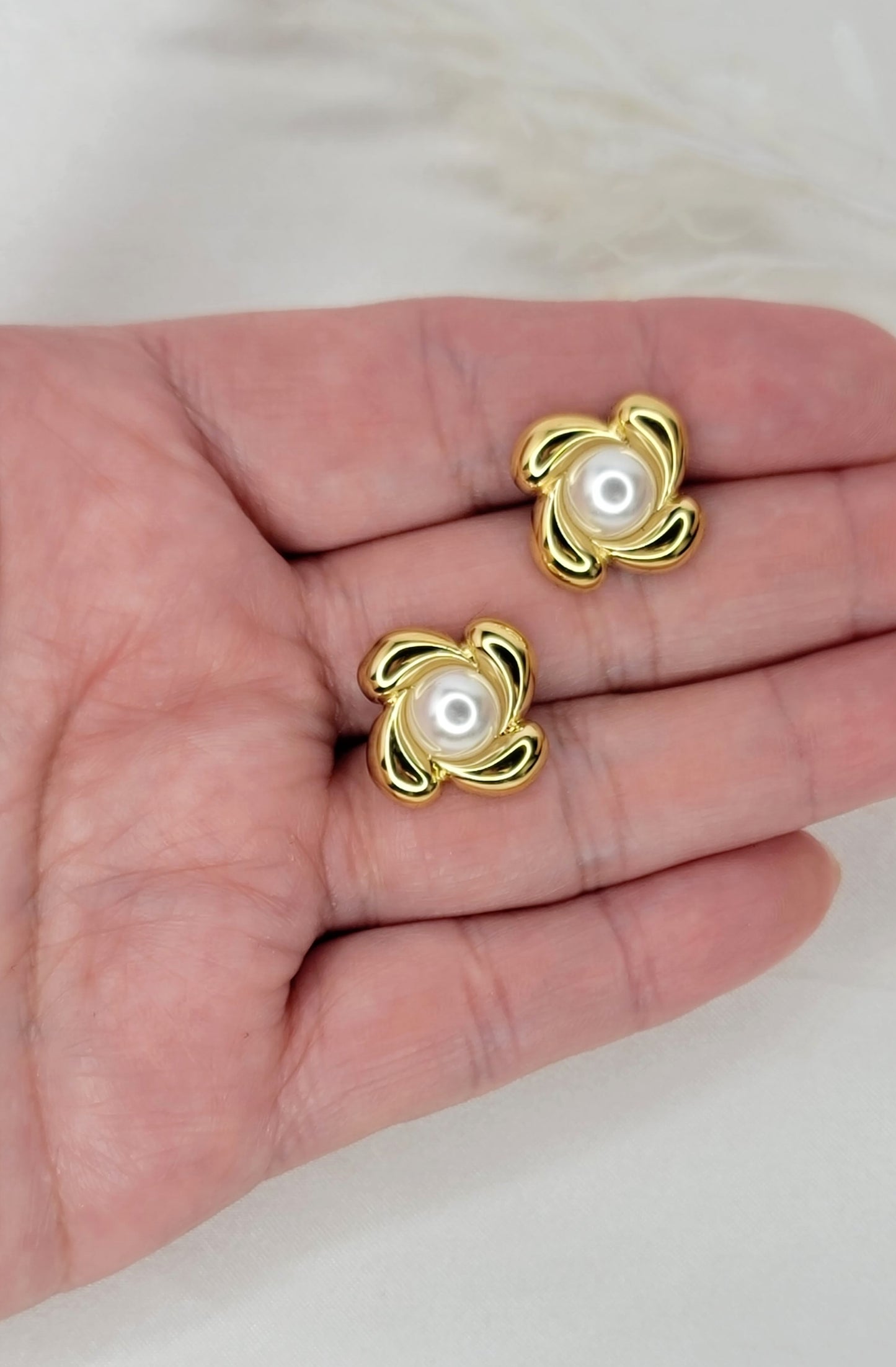 Gold Flower Studs