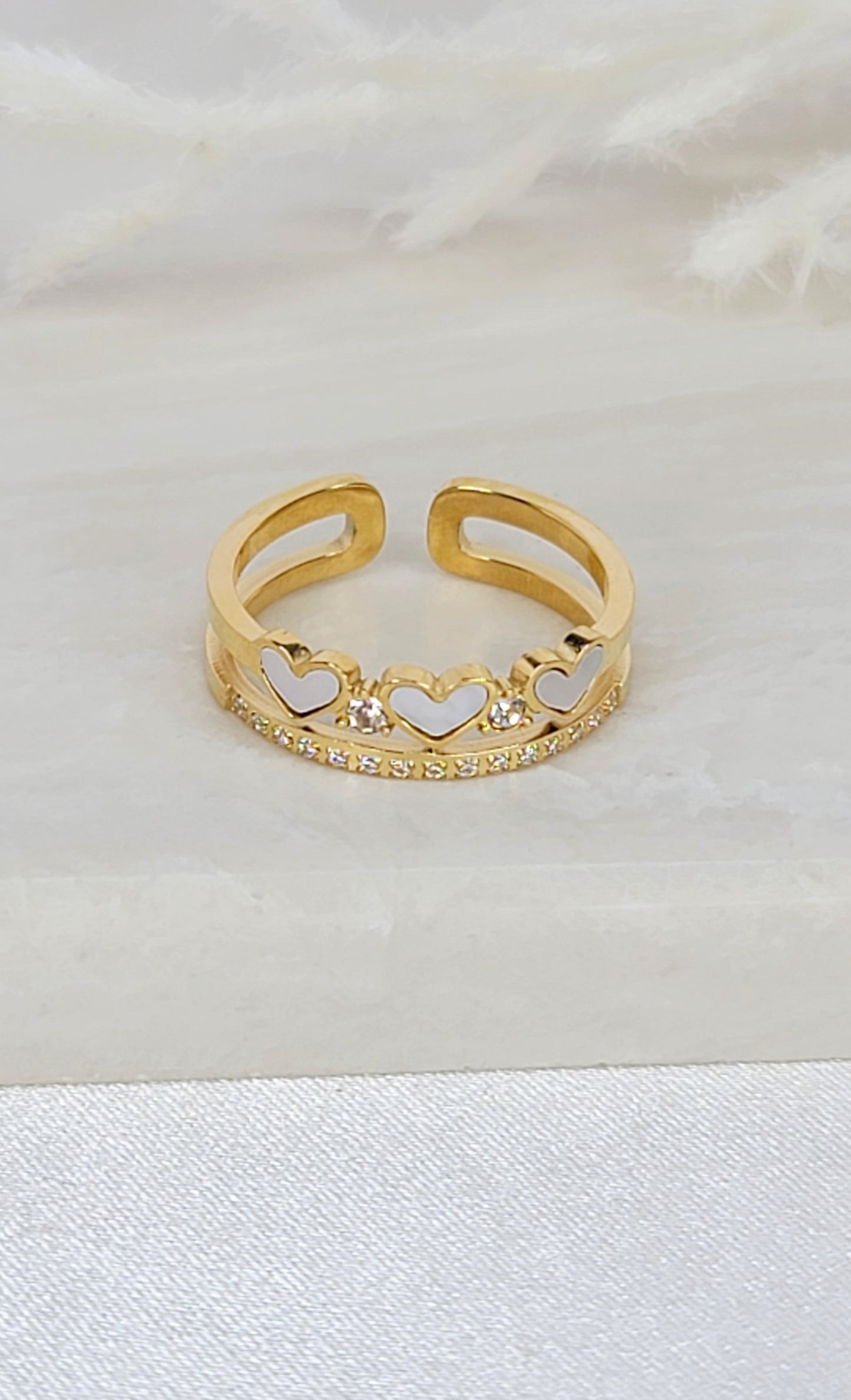 Triple Heart Ring