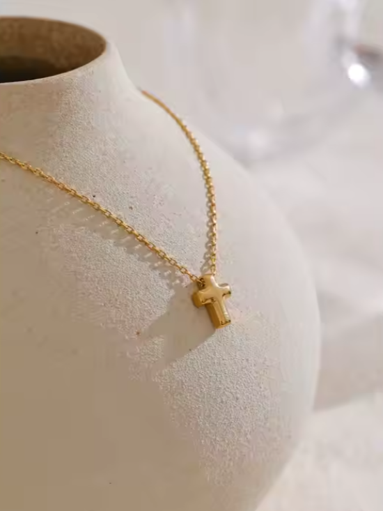 Mini Gold Cross Necklace