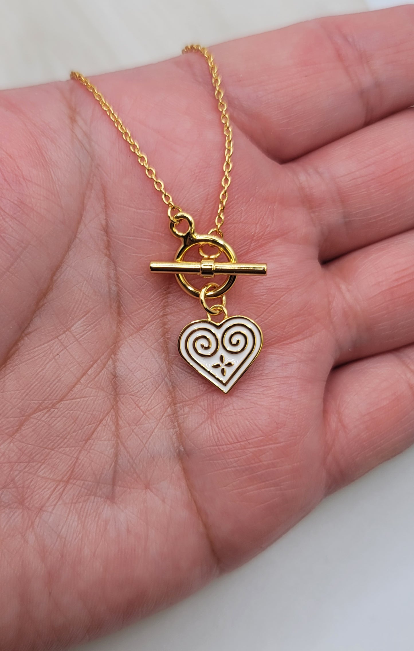 Hmong Heart Toggle Necklace