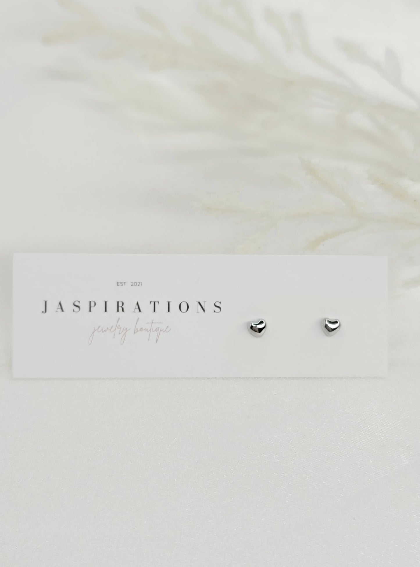 Silver Mini Heart Studs