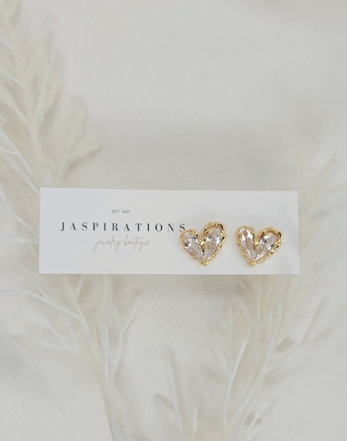 CZ Crystal Heart Studs