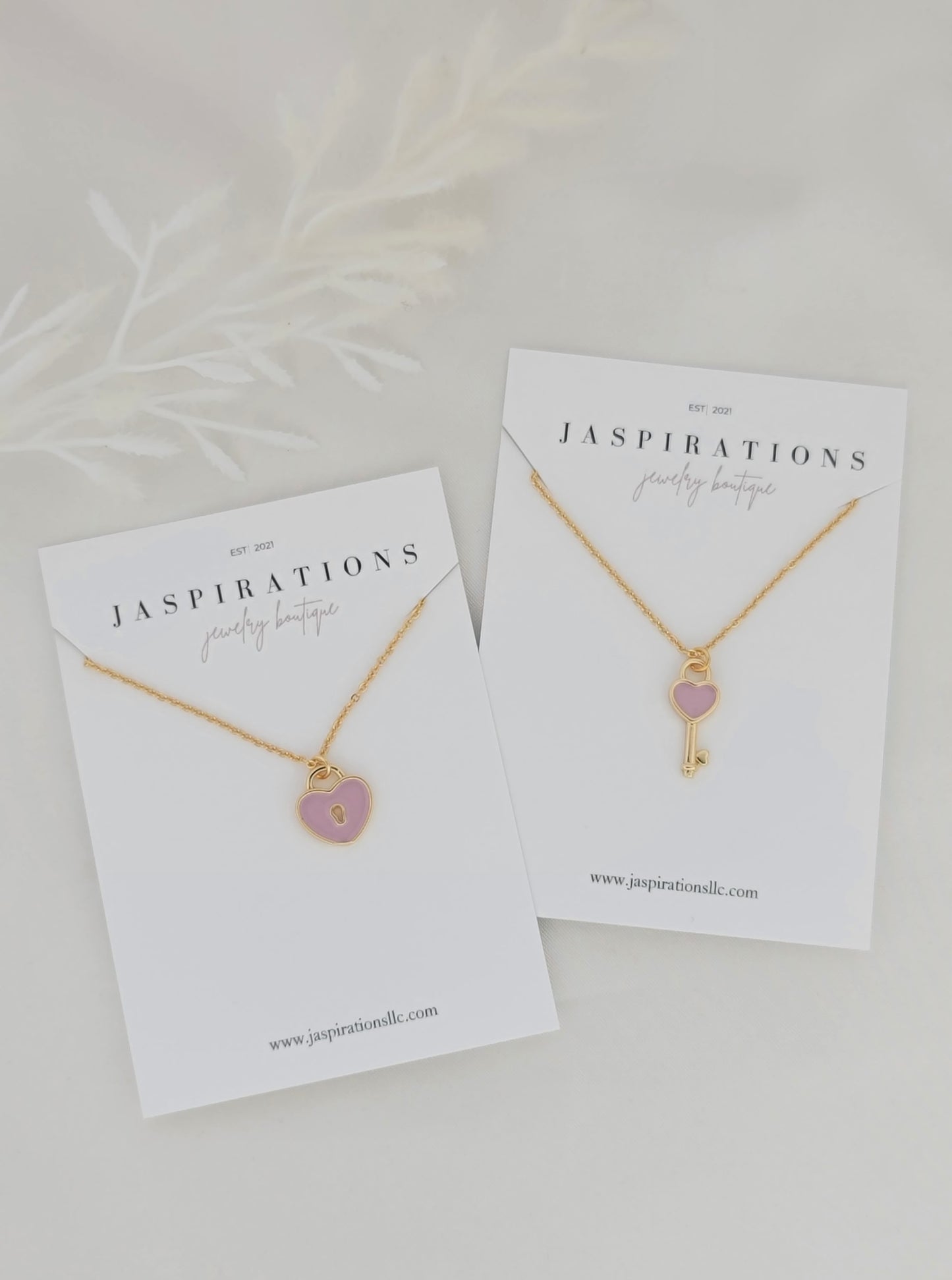 Besties Necklace Set - Heart Lock and Key