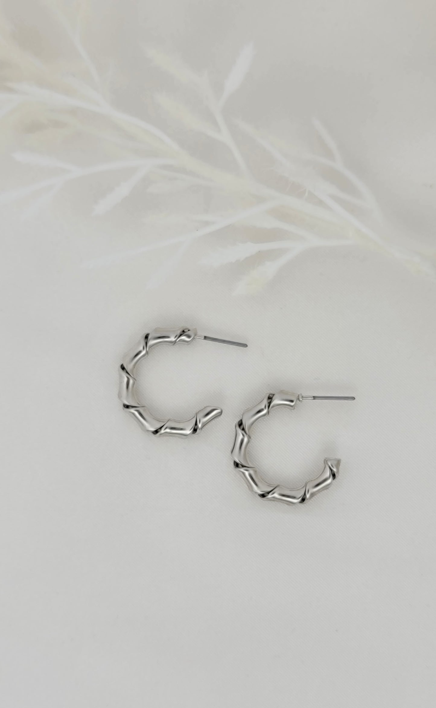 Silver Twist Hoops