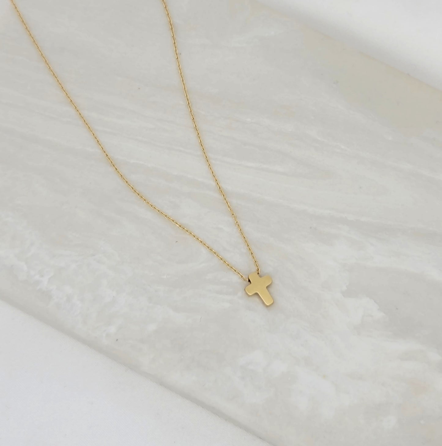 Mini Gold Cross Necklace