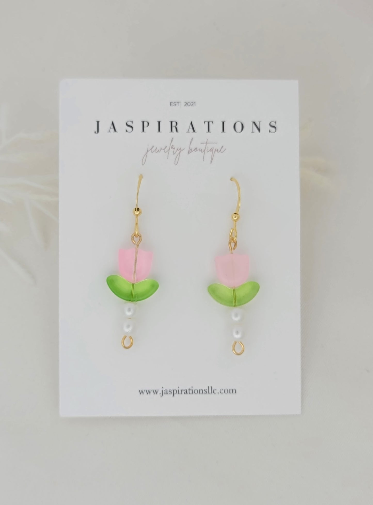 Pink Tulip Earrings