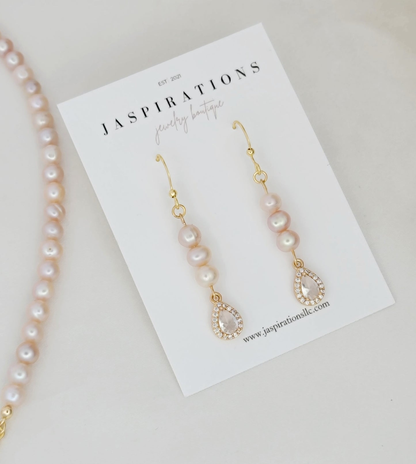 Genuine Natural Peach Pink Freshwater Pearl Set 3