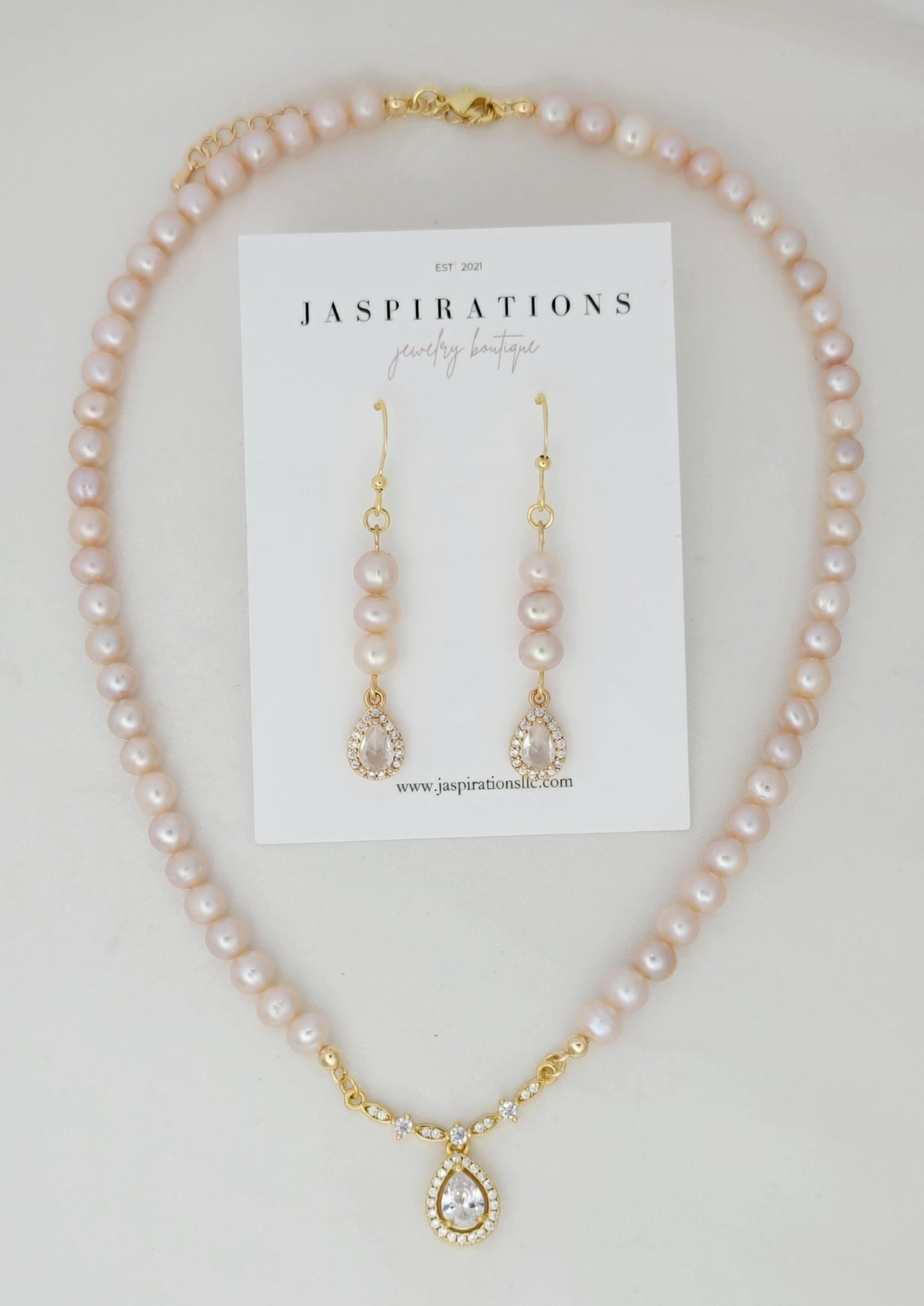 Genuine Natural Peach Pink Freshwater Pearl Set 3
