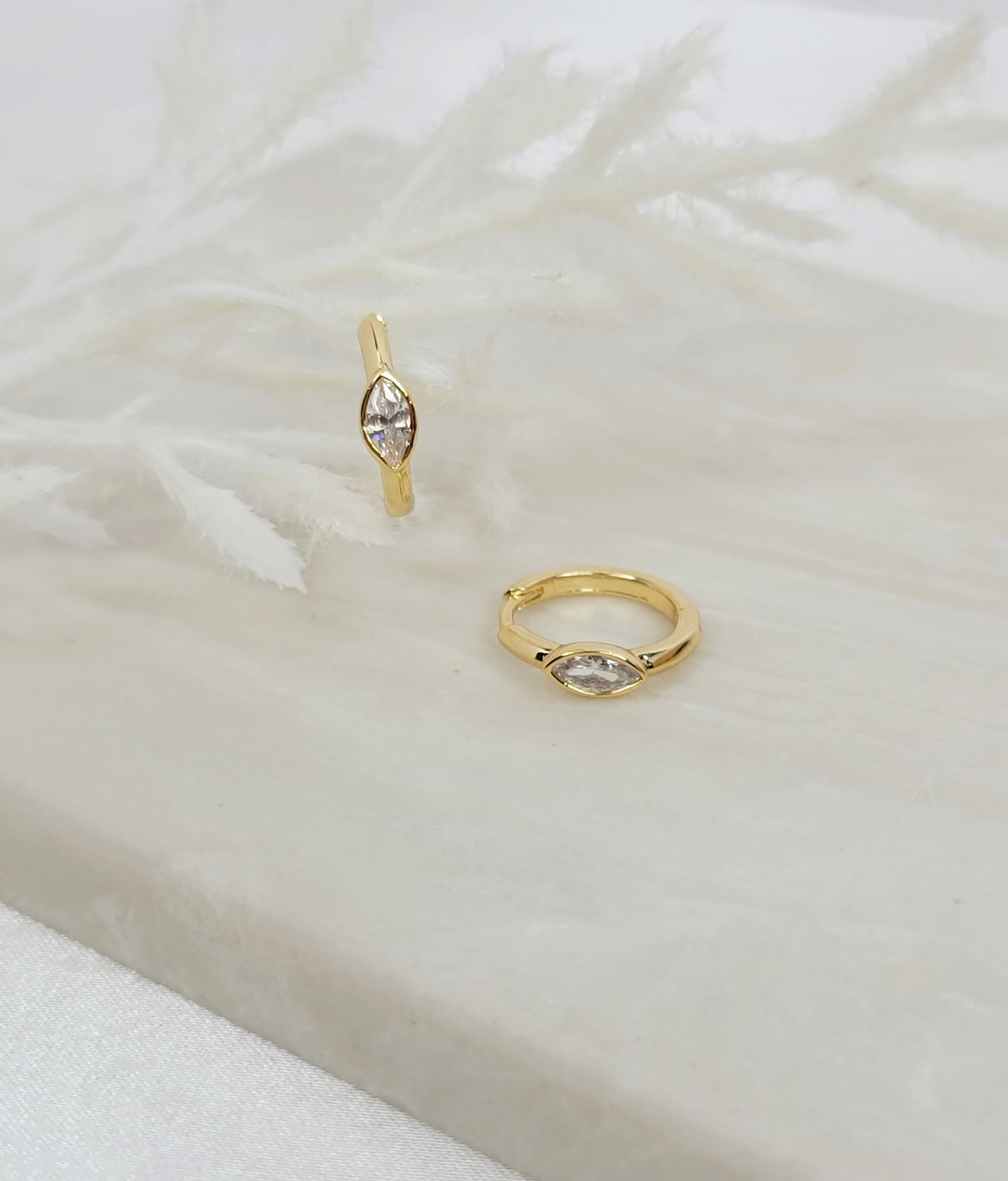 Oval CZ Huggies