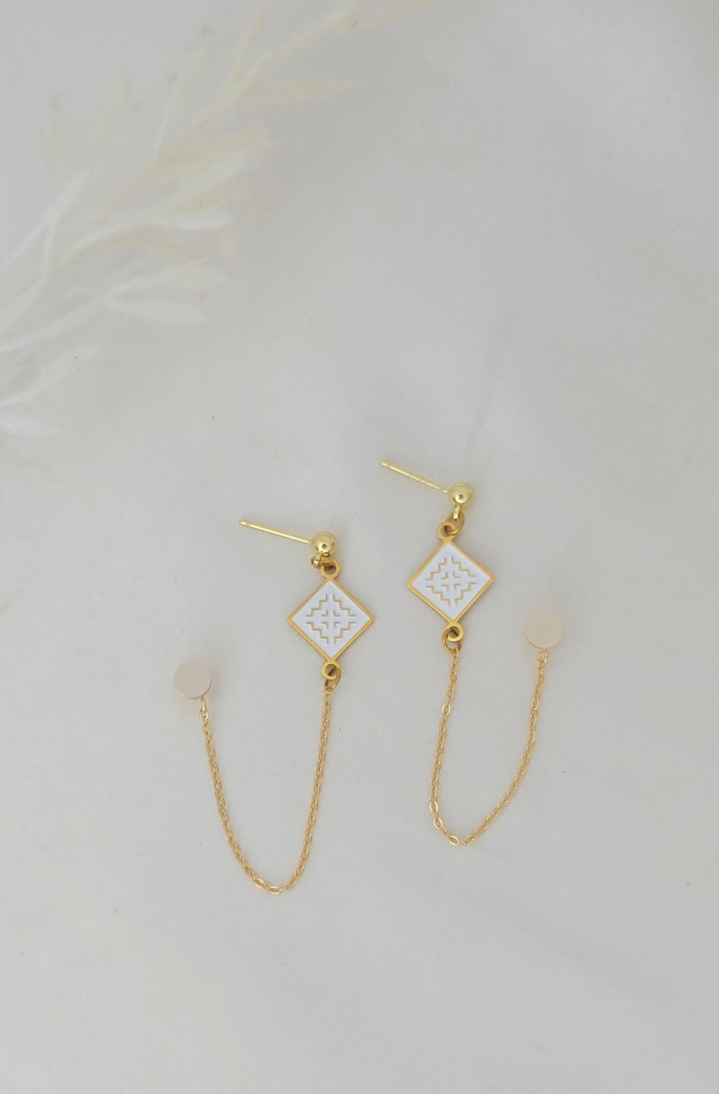 Paj Ntaub Jacket Earrings