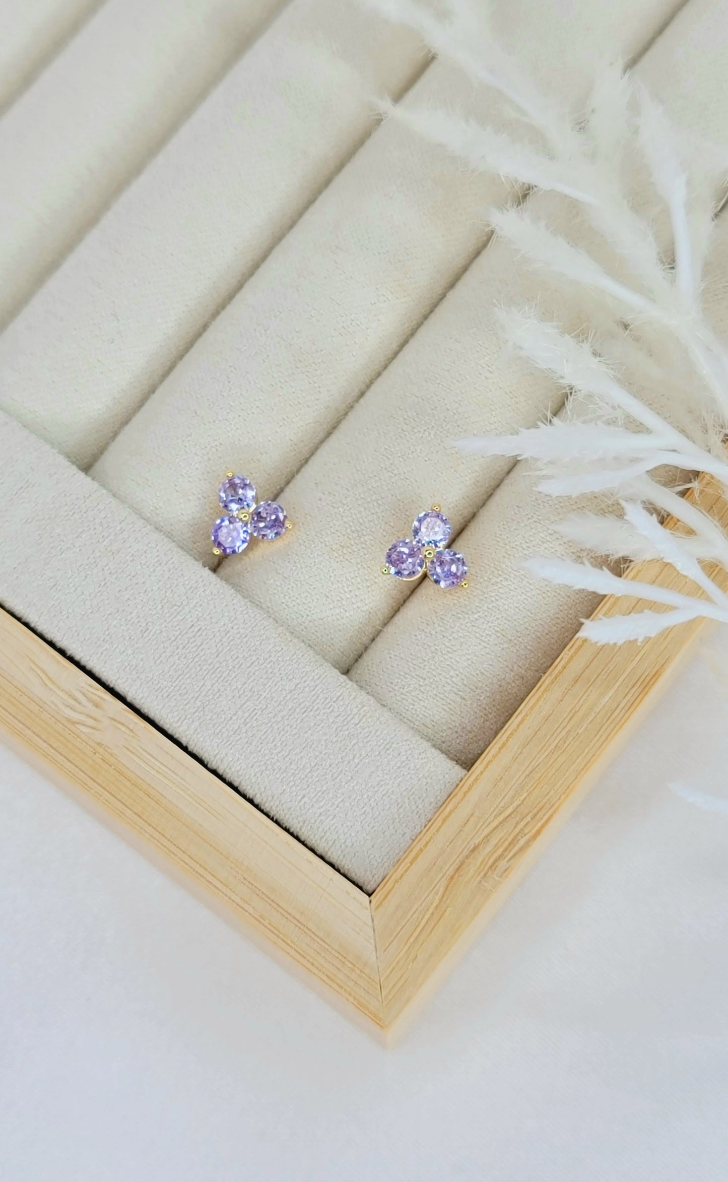Lavender Flower Studs