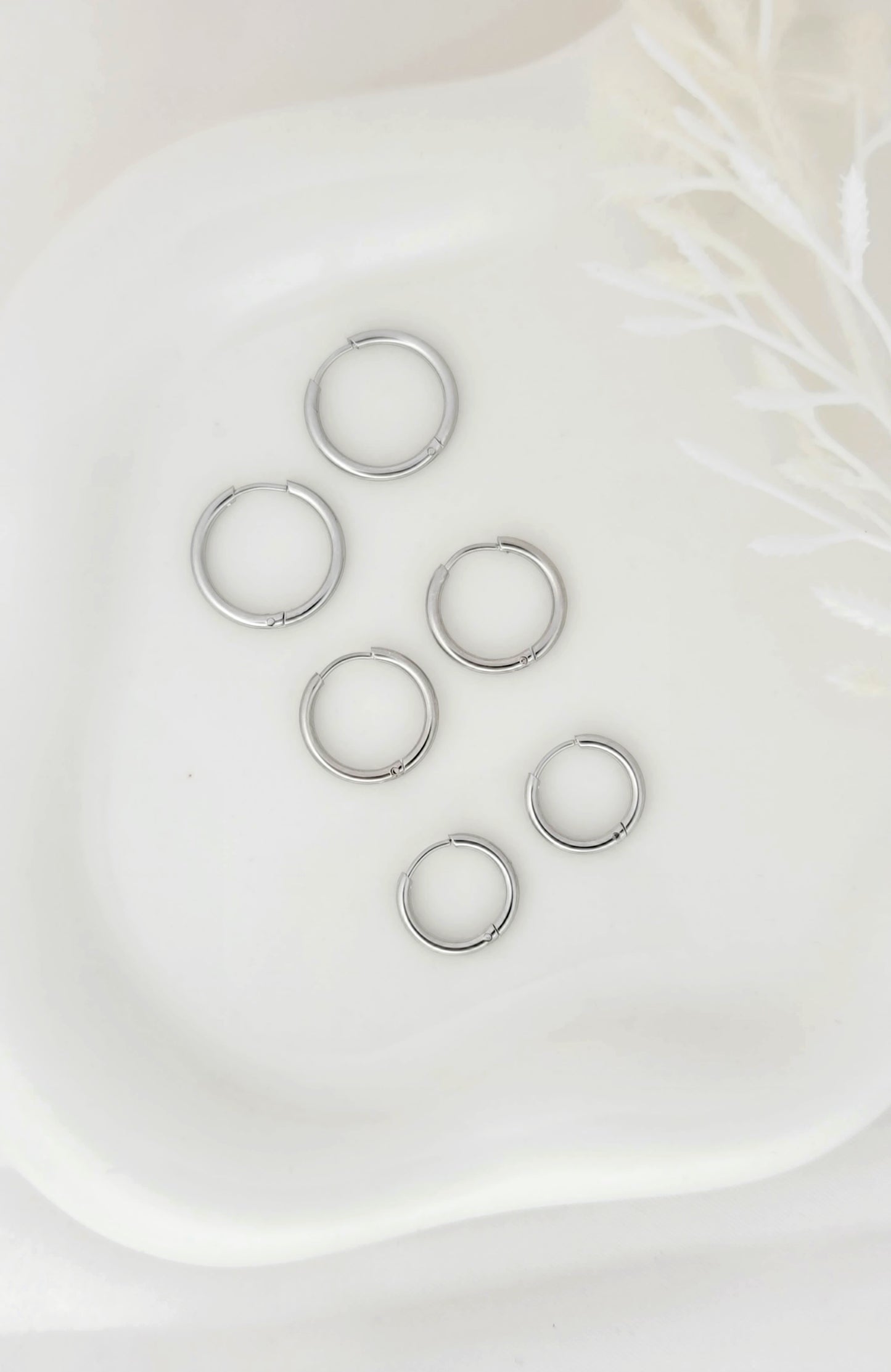 Simple Silver Huggies