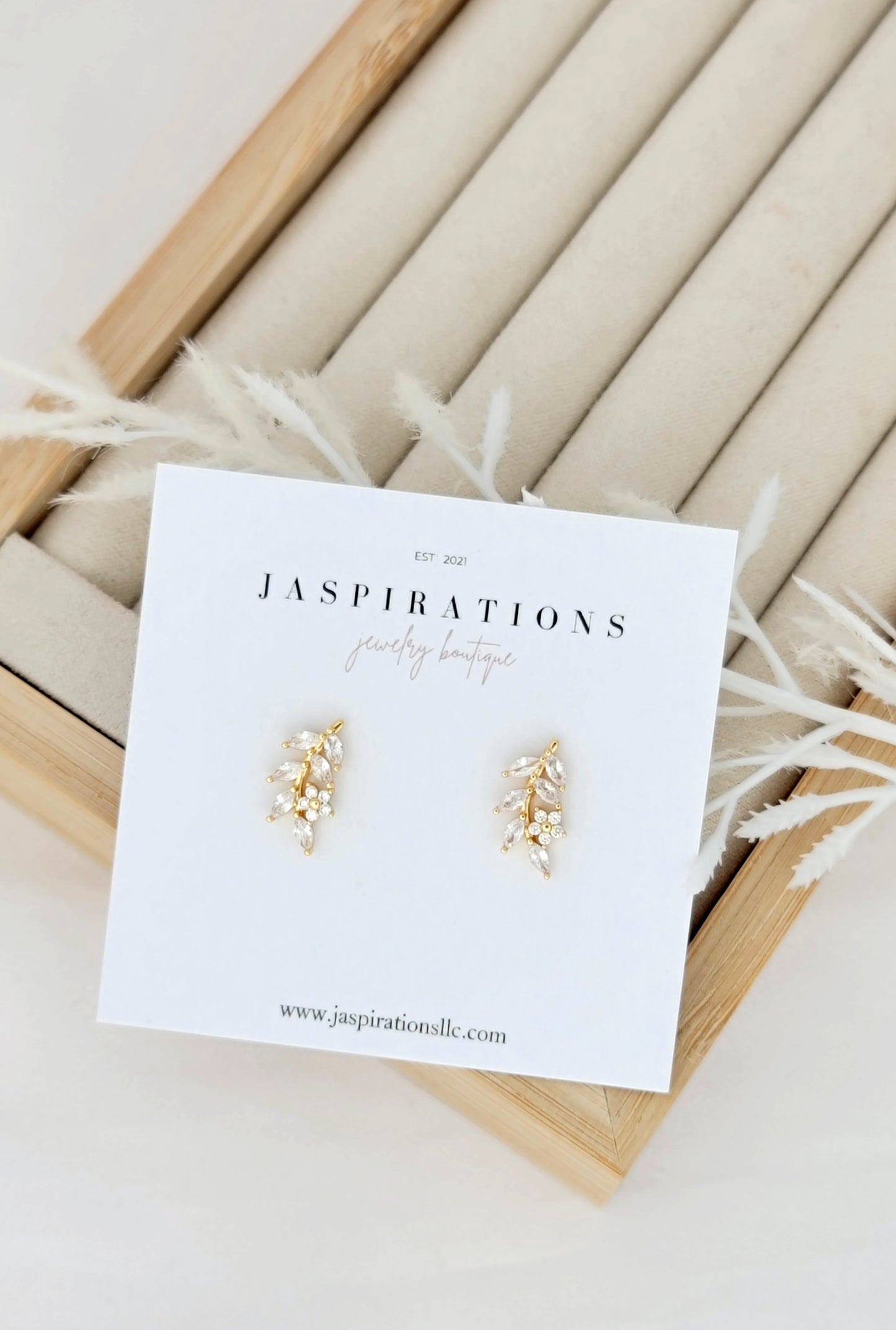 CZ Leaf Studs