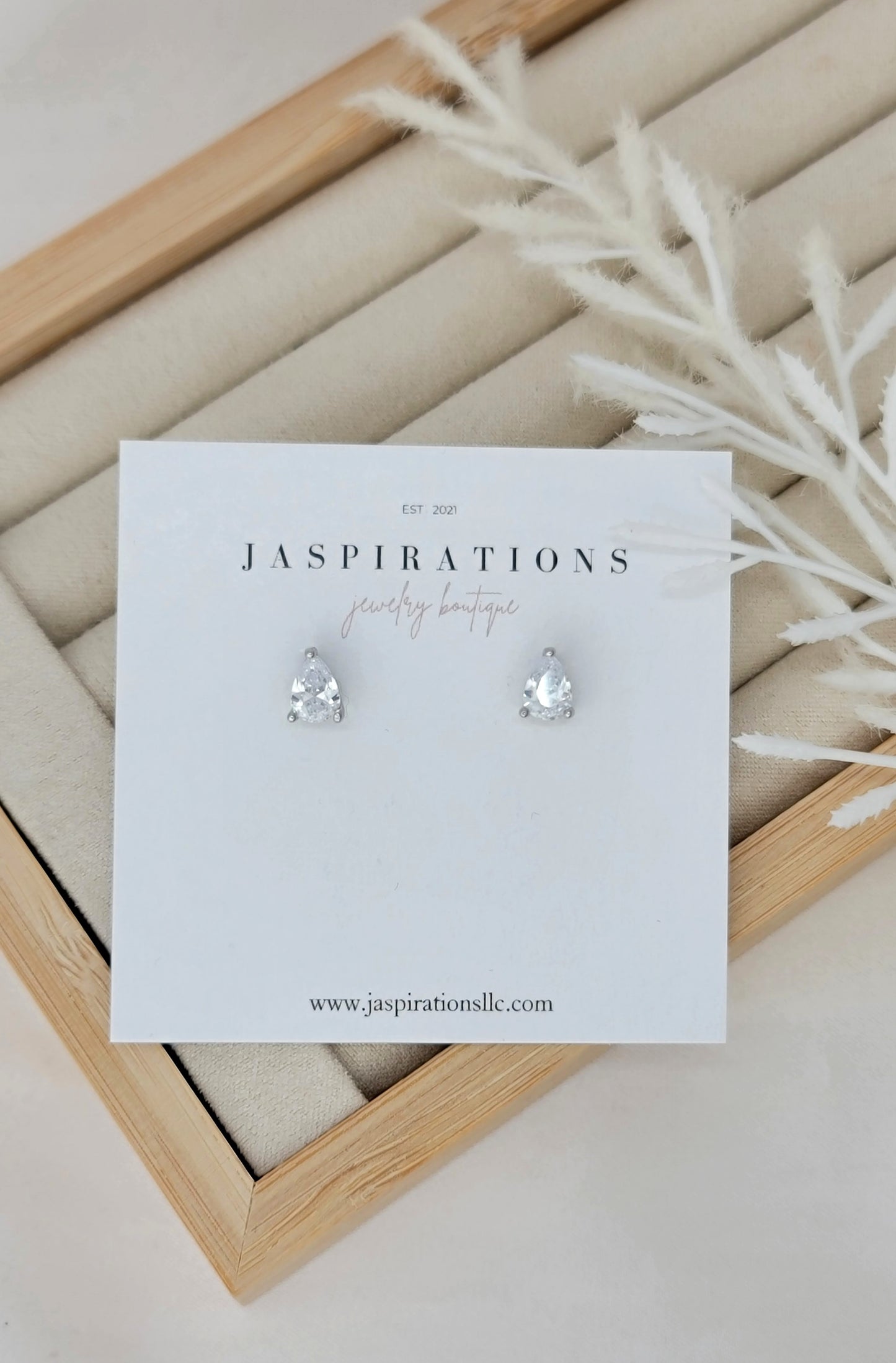 Silver Teardrop Studs