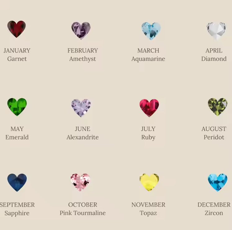 Birthstone Heart Necklaces