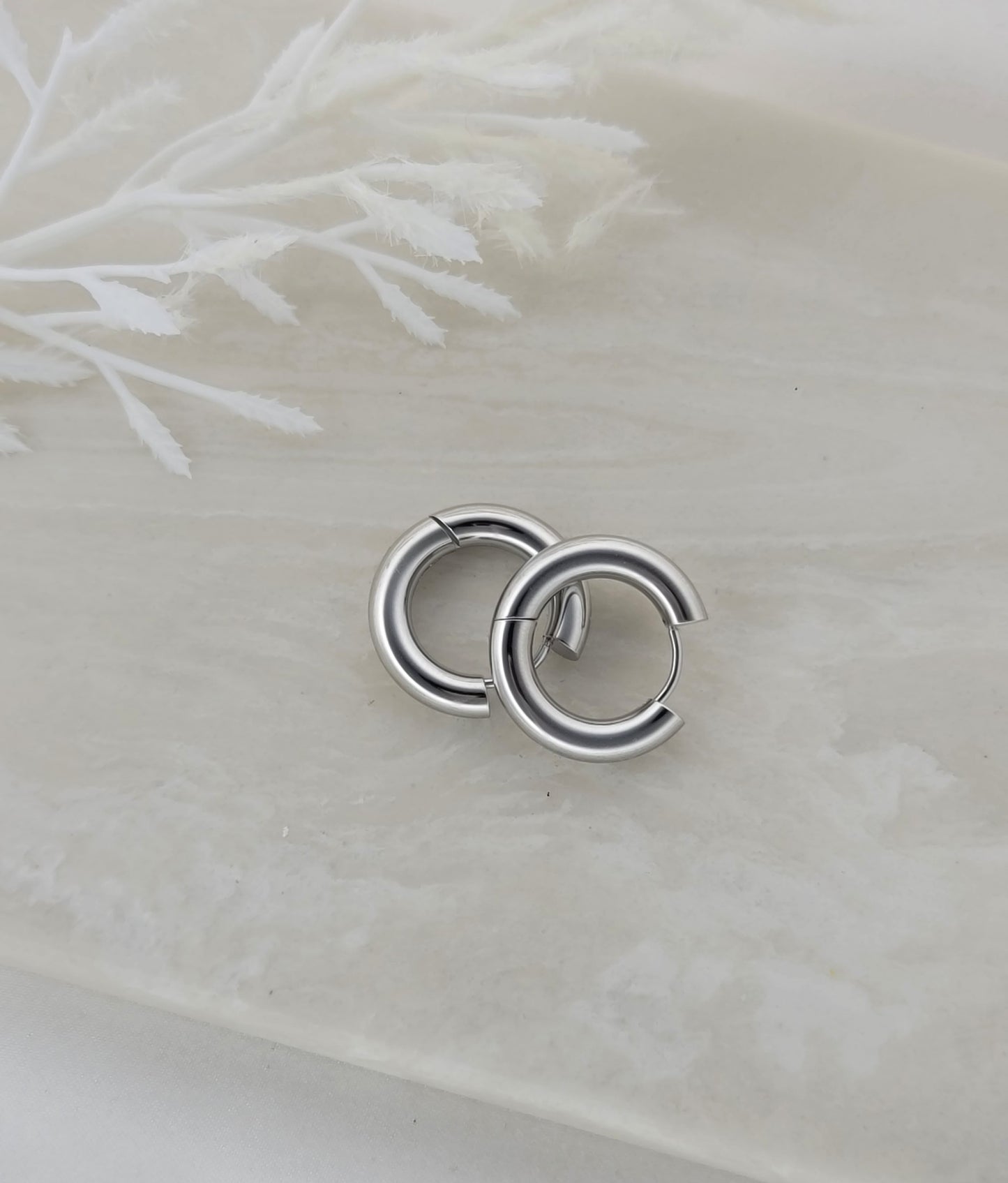 Thick Silver Huggies
