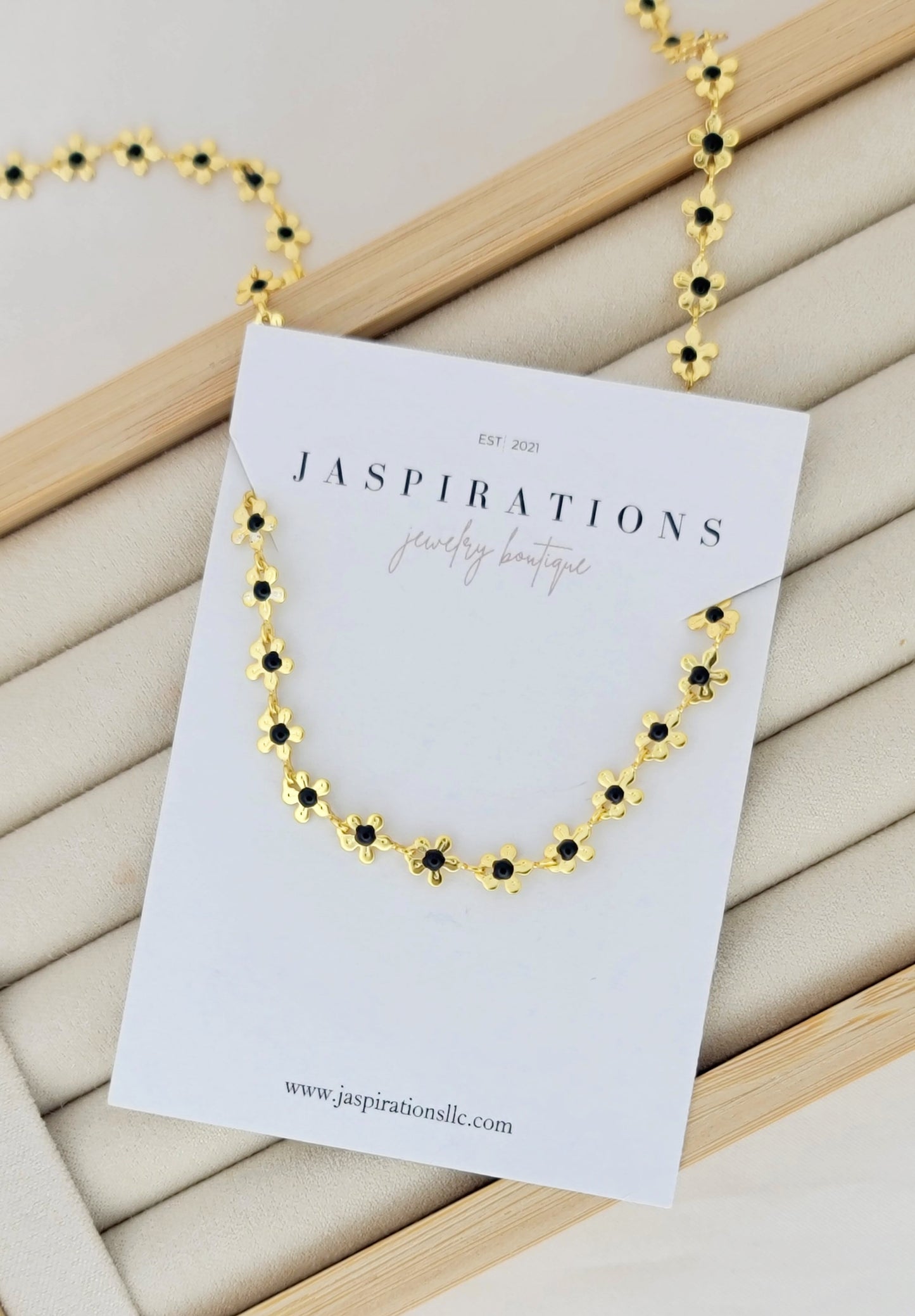 Black Floral Necklace