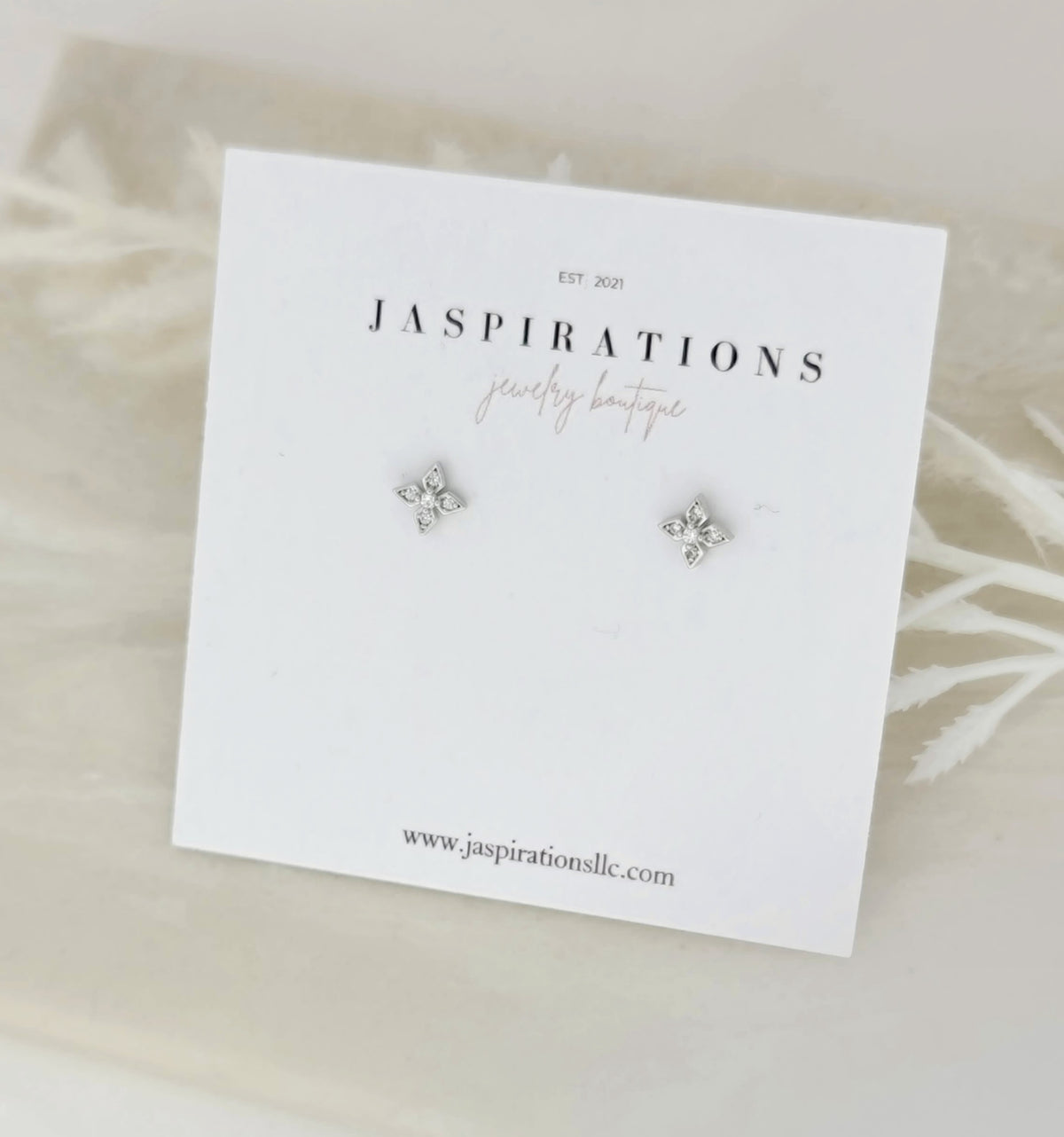 Silver Flower Studs