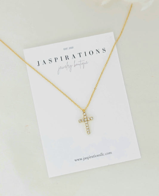 Delicate CZ Cross Necklace