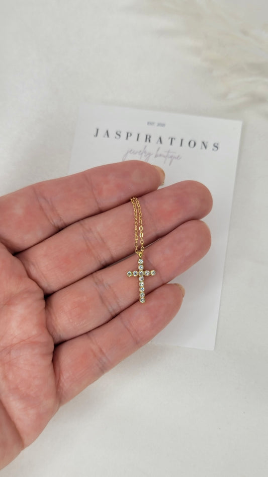 Delicate CZ Cross Necklace