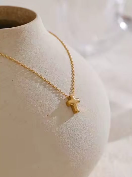 Mini Gold Cross Necklace