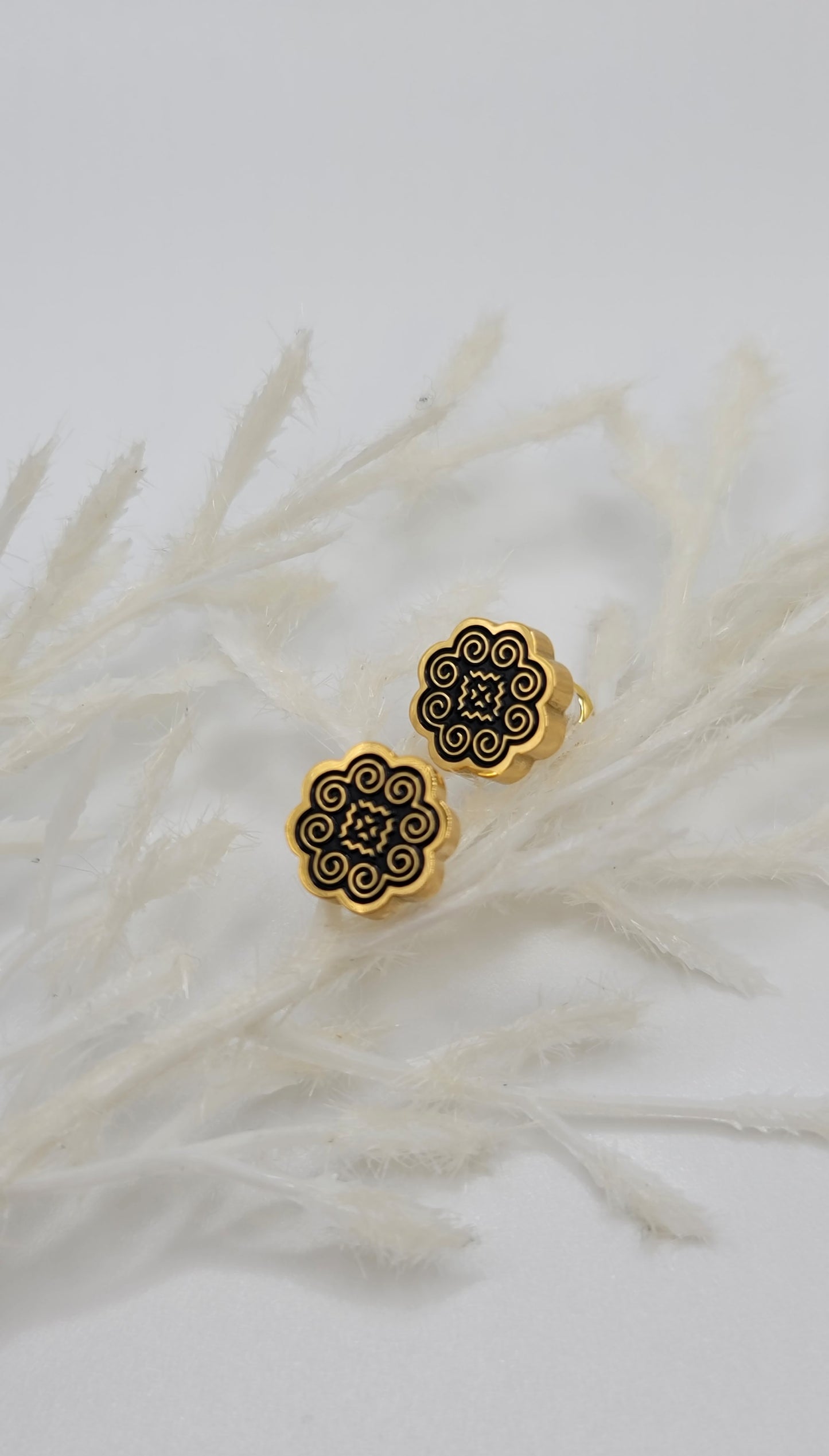 Gold Hmong Heritage Studs