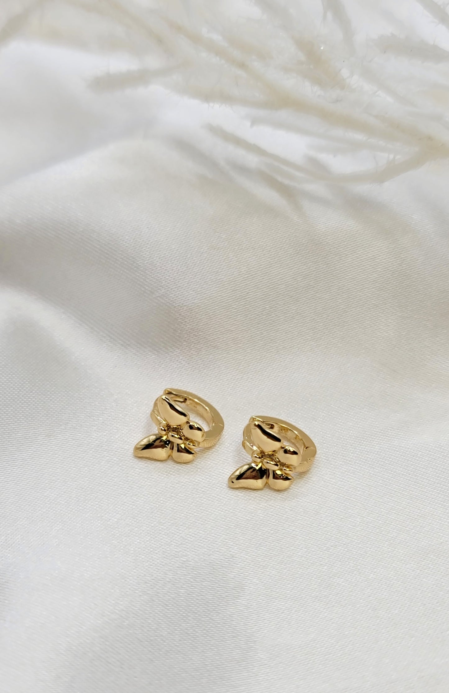 Tiny Gold Butterfly Huggies (6mm)