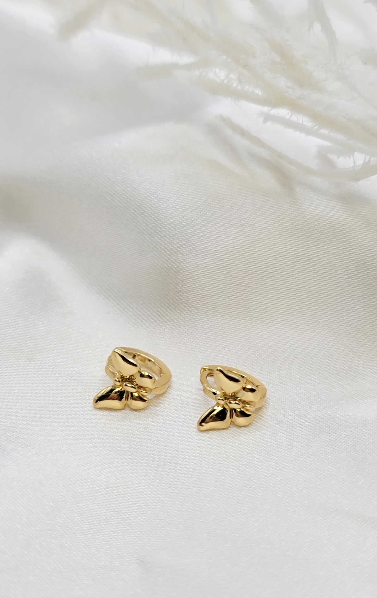 Tiny Gold Butterfly Huggies (6mm)