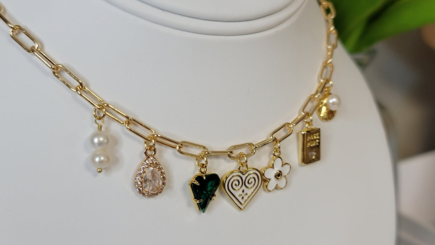 Heart Centric Charms Necklace