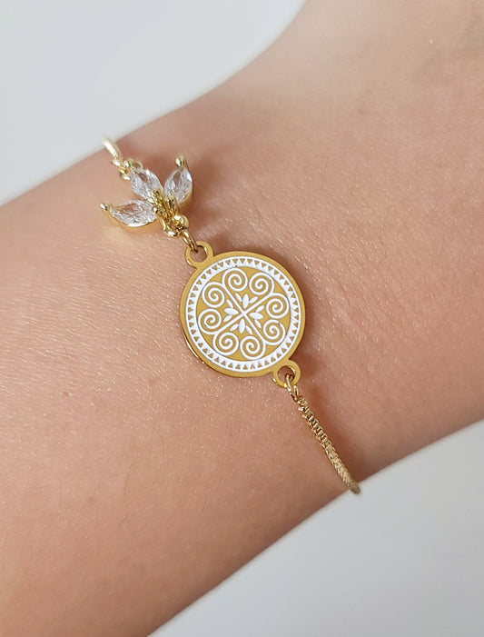 United CZ Flower - Adjustable Bracelet