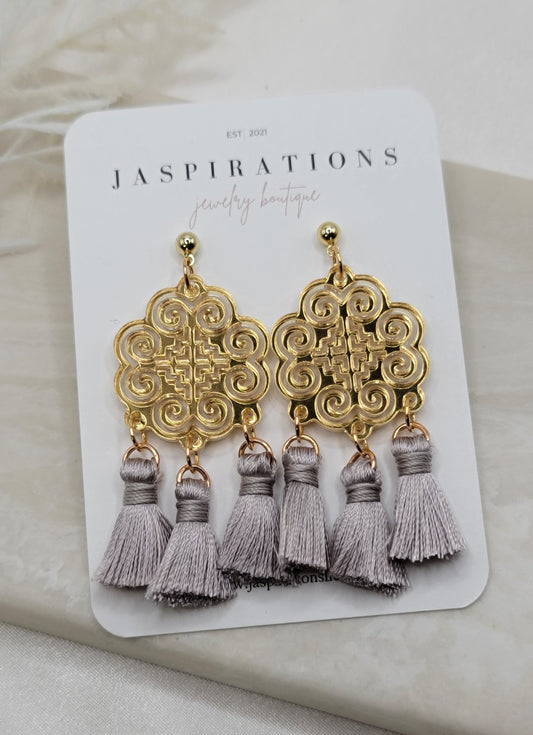 Acrylic Hmong Heritage - Grey Tassels