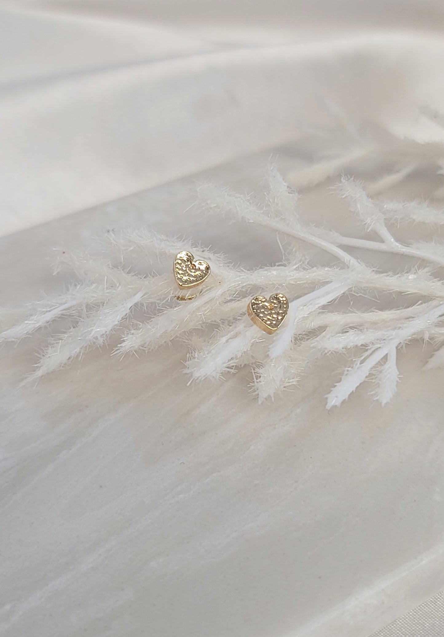Pebbled Heart Studs