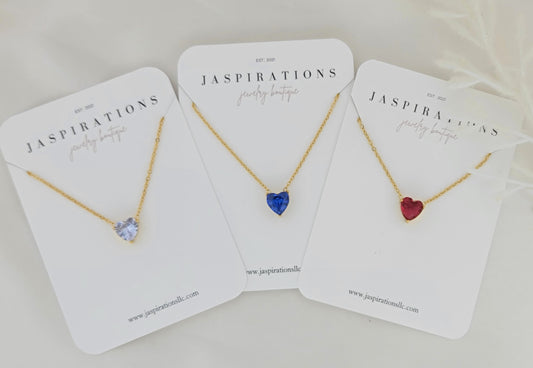 Birthstone Heart Necklaces