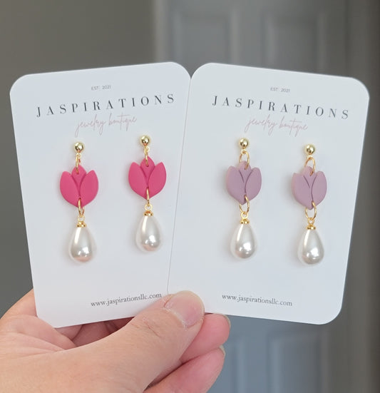 Tulip Pearl Dangles