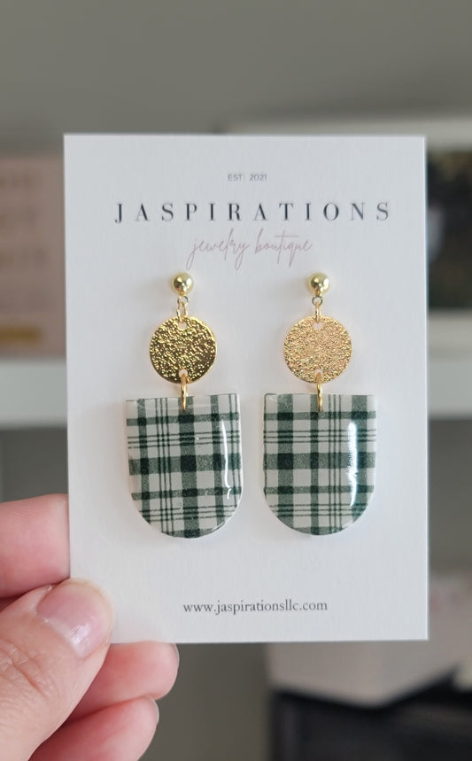 Plaid Green Dangles