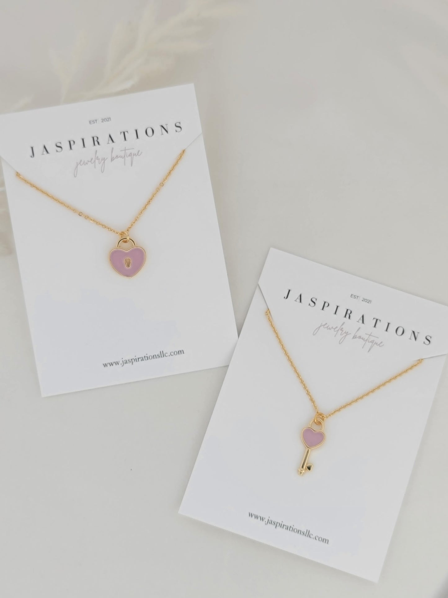 Besties Necklace Set - Heart Lock and Key