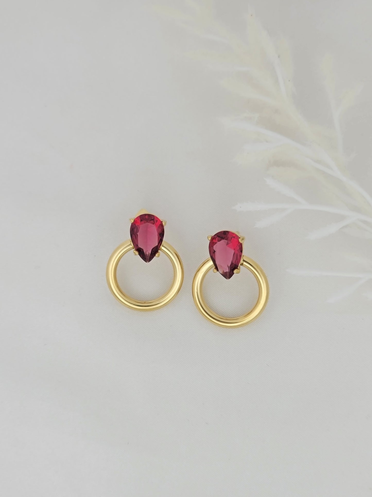 Gold Ruby Studs