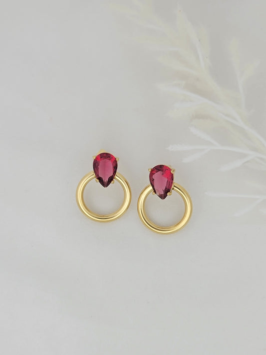 Gold Ruby Studs