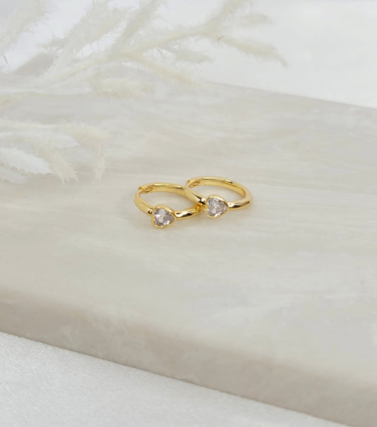 Heart CZ Huggies
