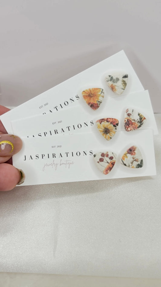 Floral Clay Studs