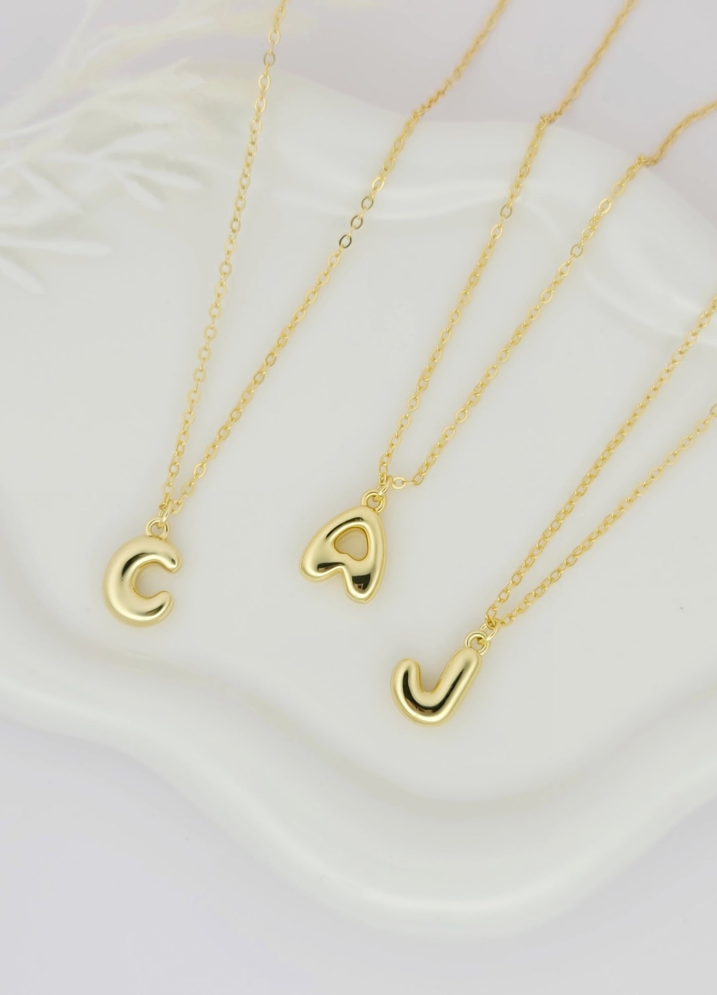 Bubble Initial Necklace