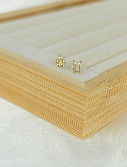 Opal Flower Studs