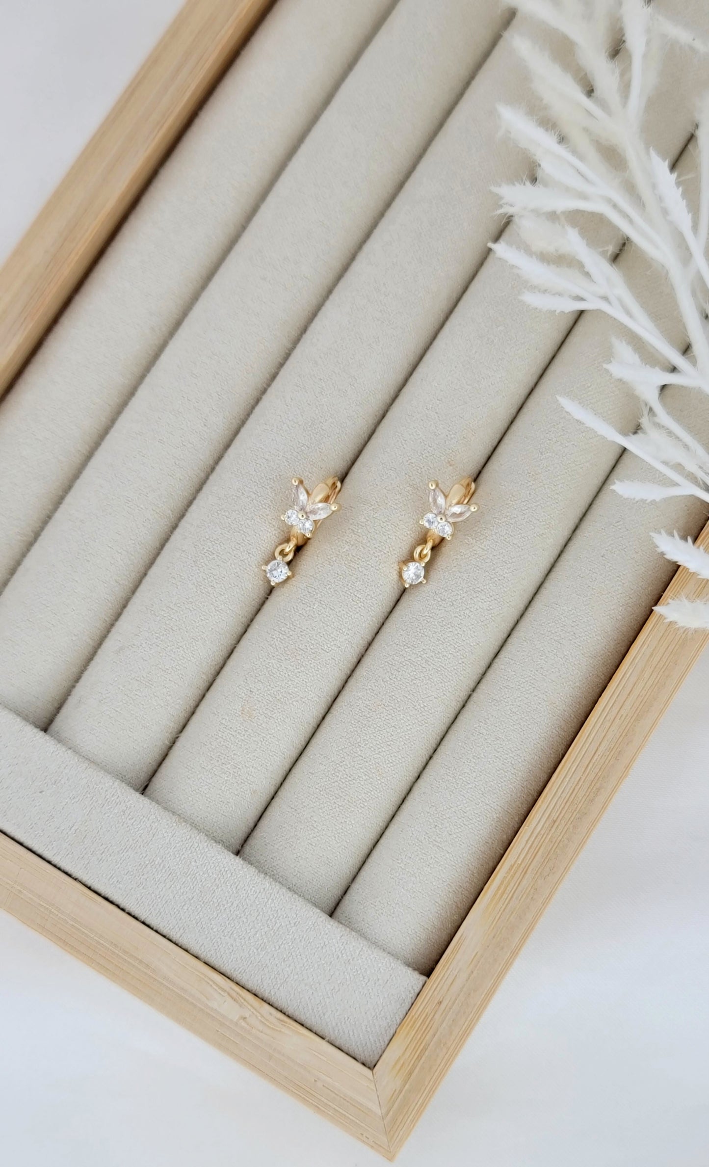 CZ Butterfly Huggies