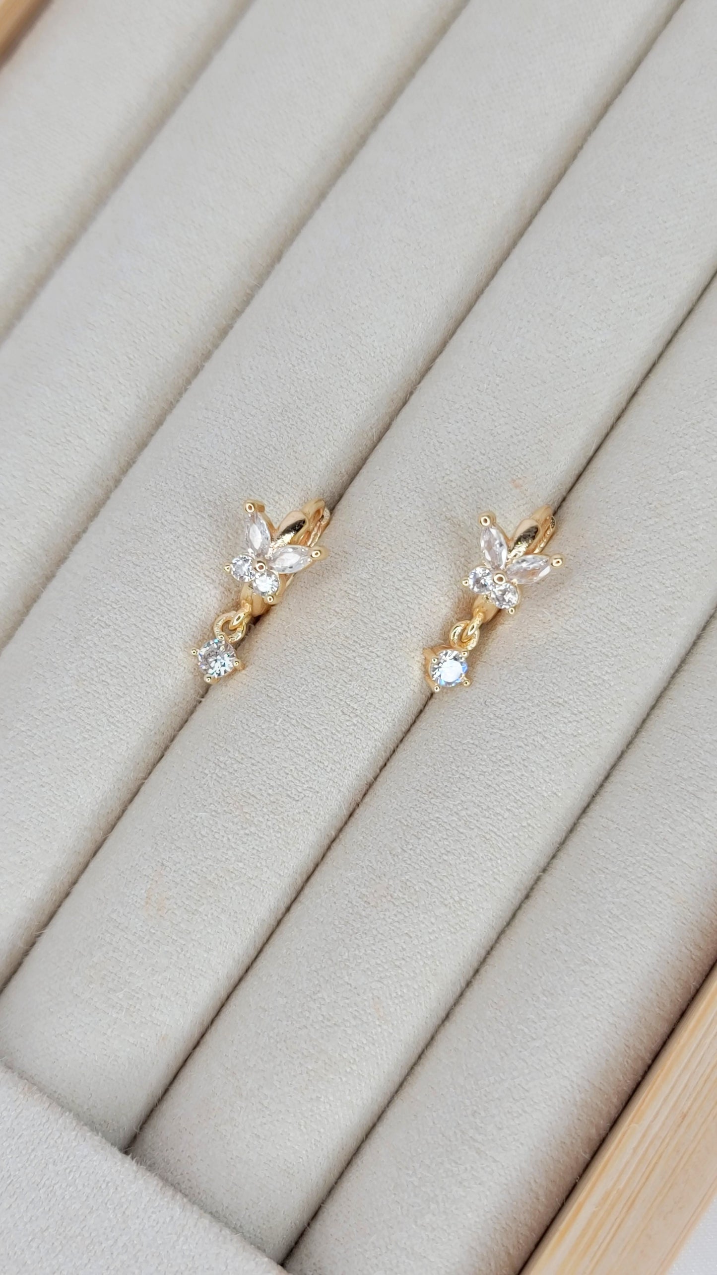 CZ Butterfly Huggies