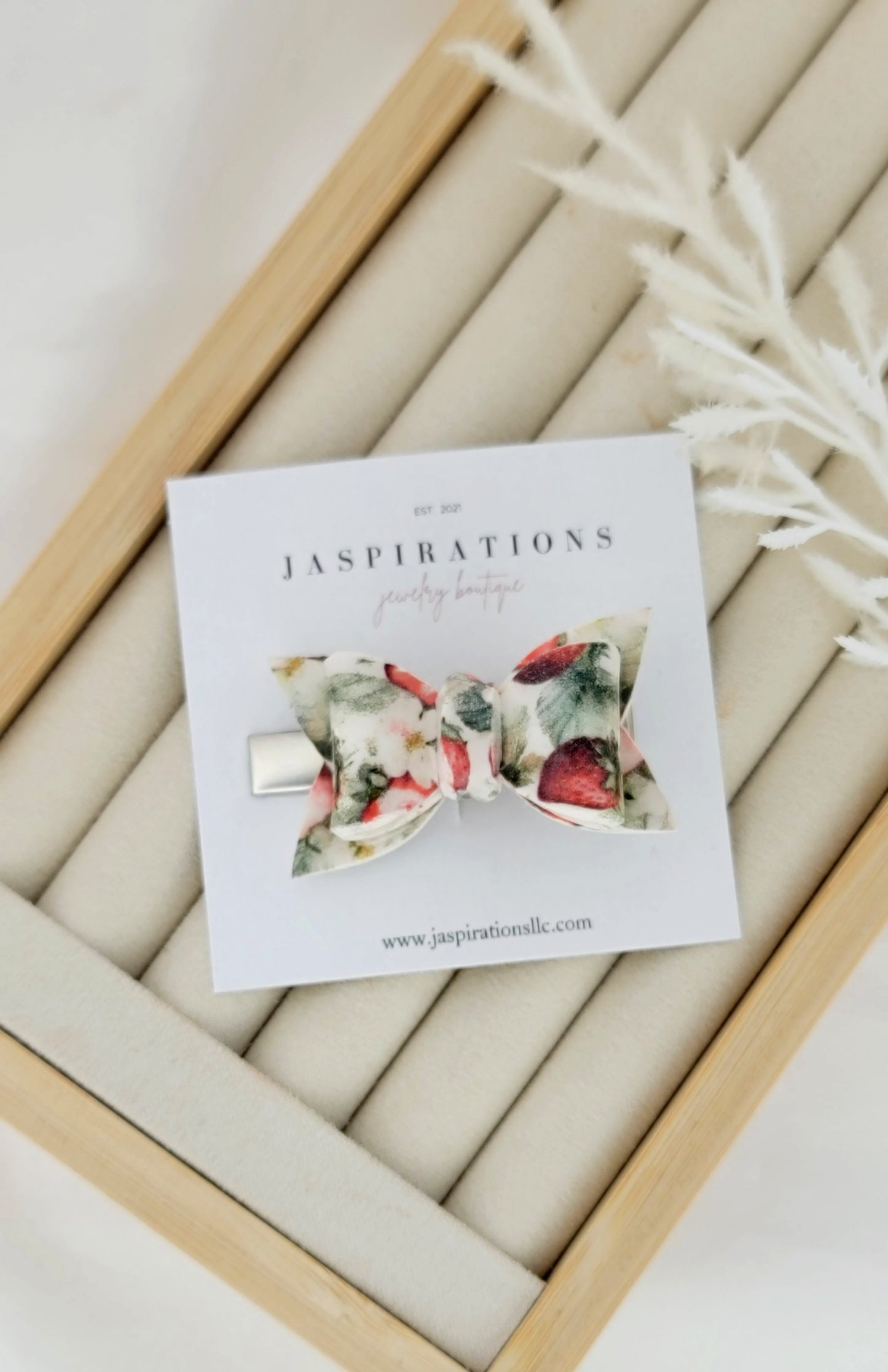 Strawberry Bow Hair Clip