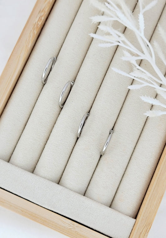 Simple Silver Huggies