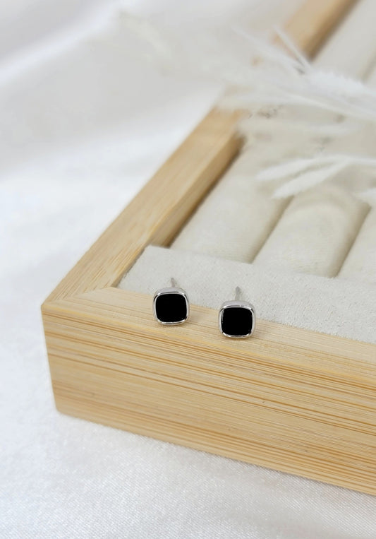 Silver & Black Studs