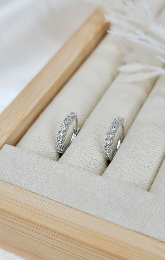 Silver Mini Hearts Huggies